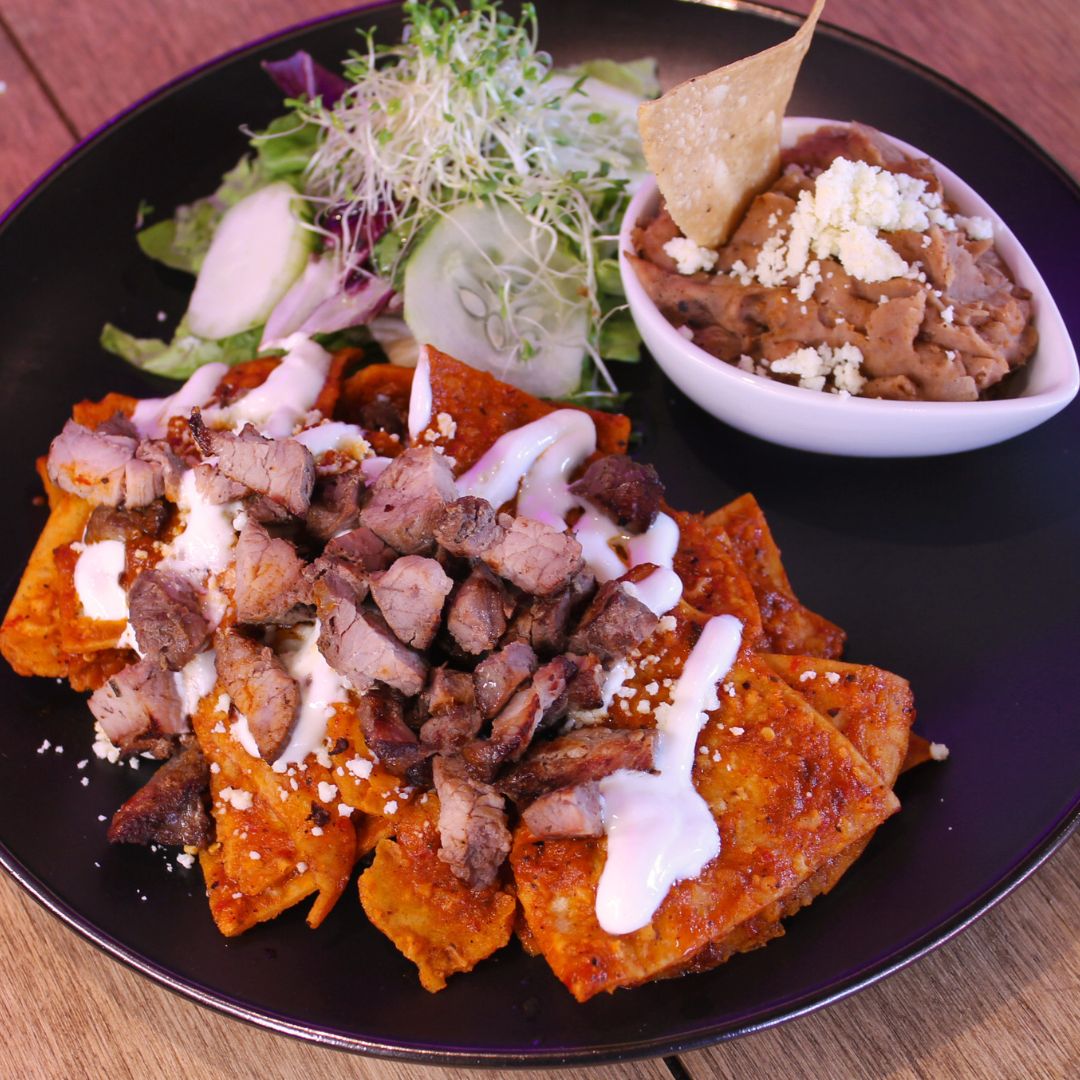 chilaquiles con arrachera